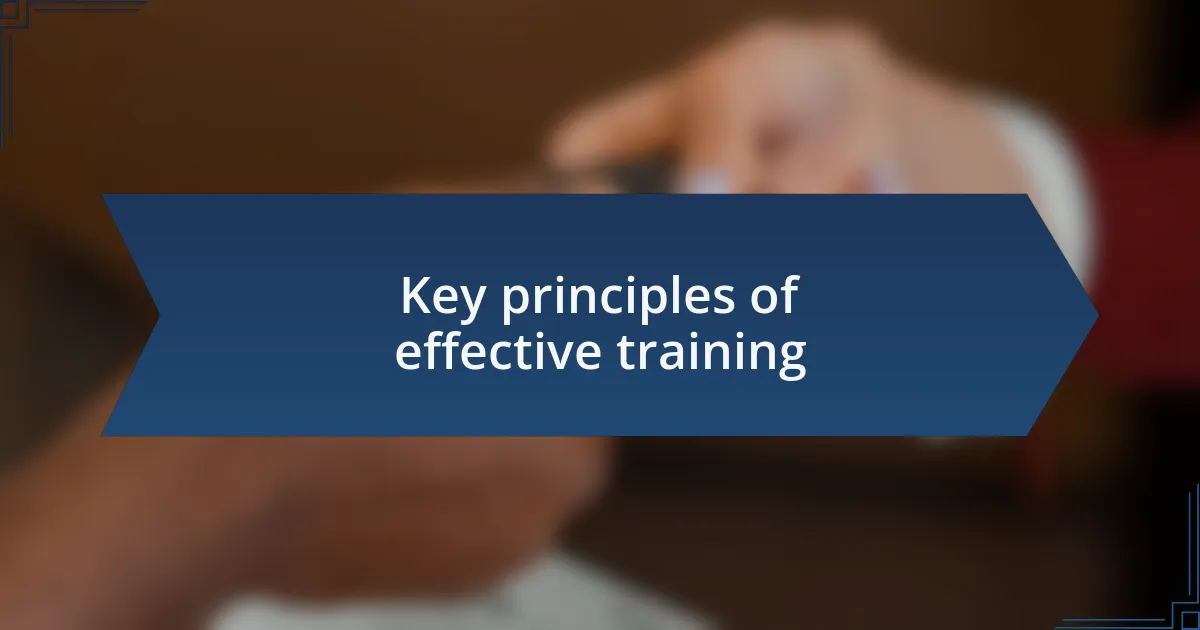 Key principles of effective training
